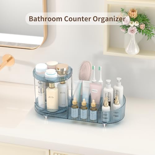 Rotating Makeup Organizer with 360 Silent Design & 5 Compartments