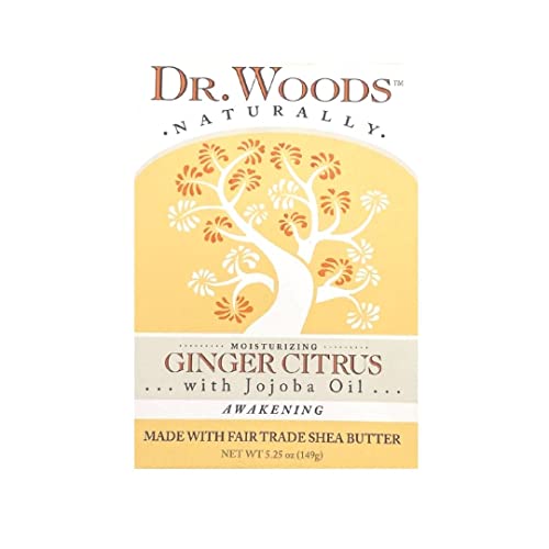 Dr. Woods Moisturizing Ginger Citrus Bar Soap with Jojoba Oil and Organic Shea Butter, 5.25 Ounce (Pack of 1)