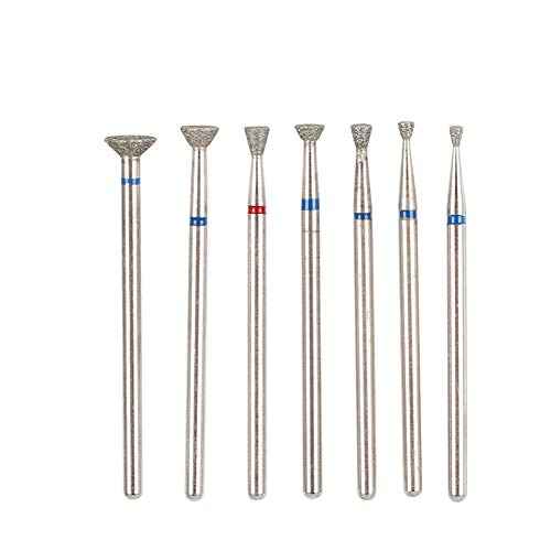 Nail Art Manicure Drill Bits Set, 7Pcs Nail Grinding Head Drill Bits, Electric Manicure Grinding Head Tool, Manicure Polishing Drill Machine Bits for Acrylic Gel Nails Cuticle Manicure Pedicure(NO.03)