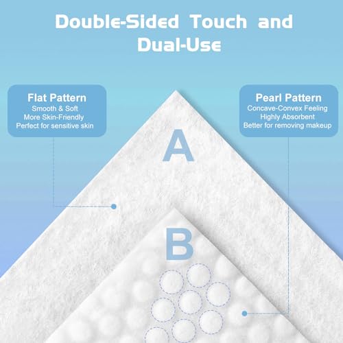 Cotton Facial Dry Wipes 100 Count, Deeply Cleansing Disposable Face Towel Wash Cloth, Multi-Purpose for Skin Care, Make-up and Face Wipes (2 Pack)
