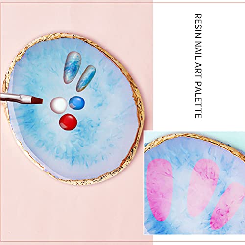 SUMAJU 2-Piece Resin Nail Art Palette Set - Blue & White