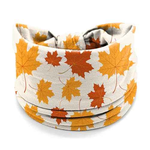 4Pcs Fall Headbands for Women - Thanksgiving Day Turkey Leaves Holiday Hair Bands, Autumn Festive Gift Hair Accessories (Maple)