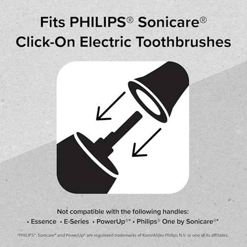 REACH SmileSonic Pro Essential Clean Replacement Toothbrush Brush Heads, Compatible with Philips Sonicare Click-On Power Toothbrushes, Replace-Me Bristles, 5 Count
