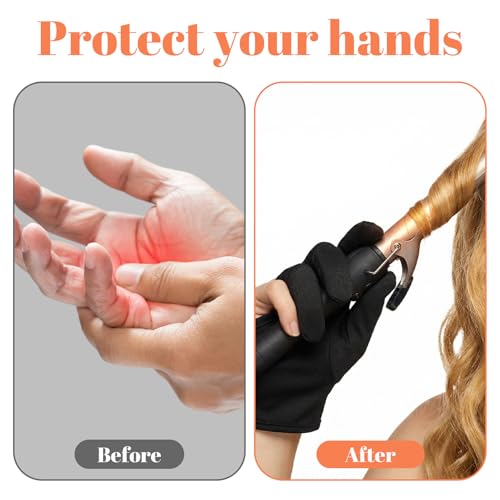 4pcs 3-Finger Heat Resistant Gloves for Curling Iron & Hair Styling