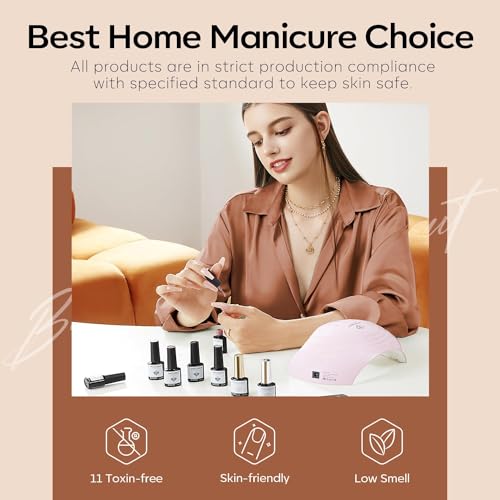 Modelones 6-Color Nude Gel Nail Polish Set | Soak-Off Manicure Kit