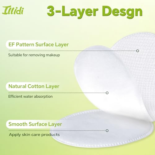 Large Oval Cotton Pads 80 Count – Multi-Layer, Double-Sided Makeup Remover