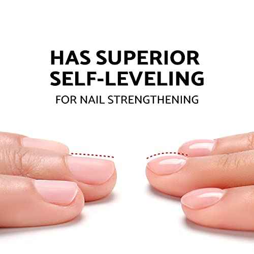 AIMEILI Clear Rubber Base Gel For Nails, Soak Off U V LED Hema Free Gel Nail Polish, 4 in 1 Nail Strengthen/Enhance/Base Coat/Color 10ml