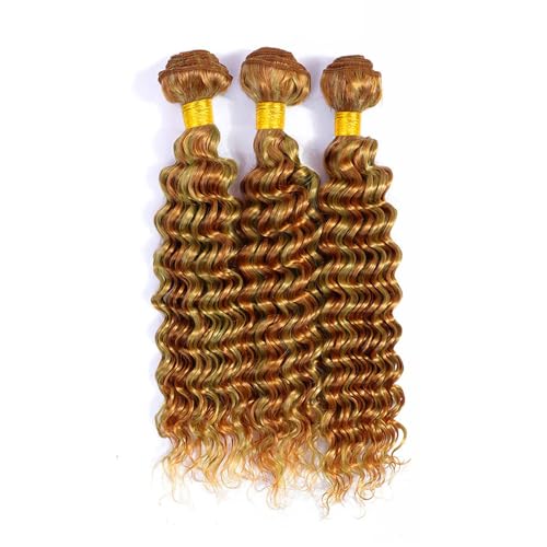 Honey Blonde Deep Wave Human Hair Bundles - 12 Inch P2730