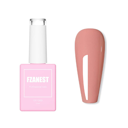 FZANEST Pastel Gel Nail Polish,15ml Rose Pink Soak Off UV Light Cure Gel Polish for Spring Summer Soft Candy Nail Art DIY #D19