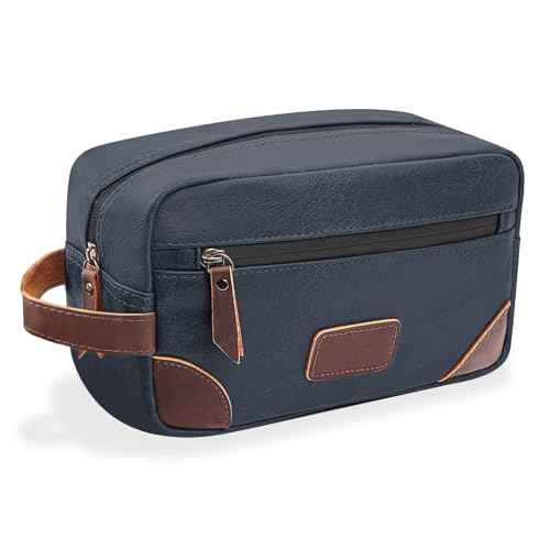 Men's Travel Toiletry Bag - Large Waterproof Organizer, 2 Zippered Pockets for Shaving/Cosmetic,Portable Bathroom Bag for Travel/Gym/Business Trips