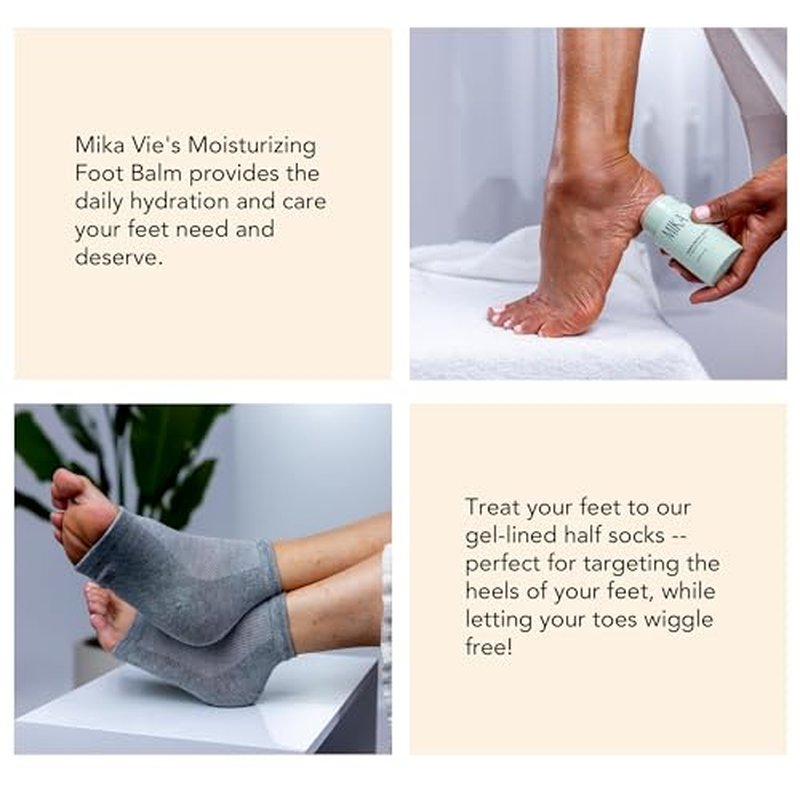 Foot Balm & Socks Set with 25% Urea for Dry Cracked Feet
