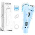 Bikini Trimmer for Women, 2 in 1 Electric Razors for Women Pubic Hair, IPX7 Waterproof Dual Head Bikini Shaver with LED Display, Rechargeable Electric Trimmer (Blue)