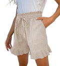 Women's Summer Linen Shorts Wide Leg High Waisted