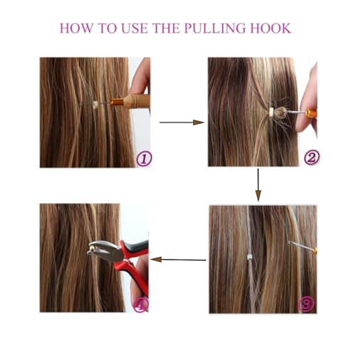 FeiHong Micro Links Hair Extensions Tools Kit, Plier, Hair Pulling Hooks, Beads Device for Micro Ring Loop Hair, Feather Hair, I Stick Hair Extensions