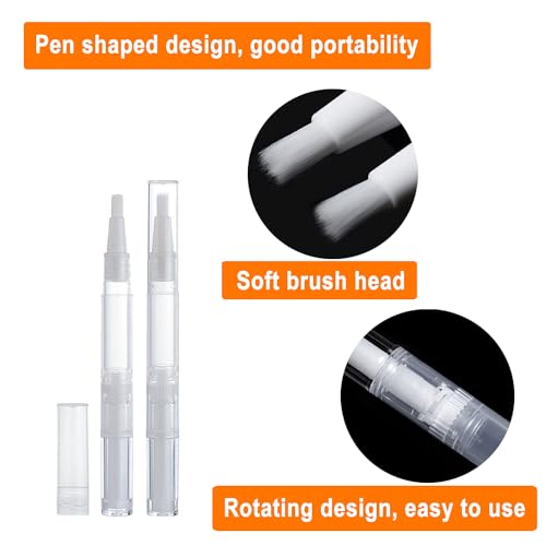 10 Pack 3ml Twist Cuticle Oil Pens with Brush Applicator
