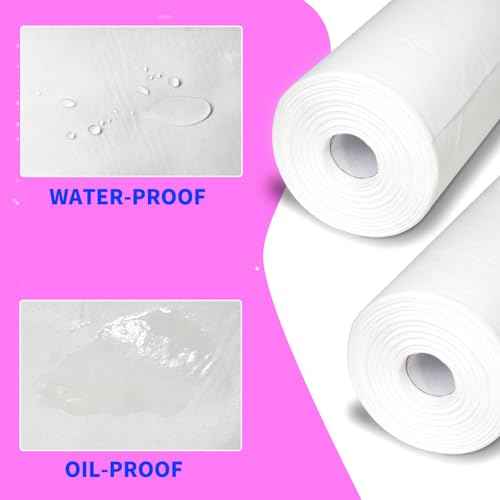 Disposable Massage Table Sheets 2 Roll 30 g/m2 Waterproof Thick Non Woven Bed Sheets ,71 x 31.5 inches, 50 Sheets per Roll with Face Hole for Beauty Salon Hotels (2)