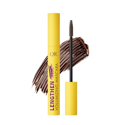 QIC Waterproof Brown Mascara, Volumizing & Lengthening, Clump-Free Defining for Natural Lashes, Smudge-Proof Long Lasting Buildable Volume, Precision Brush