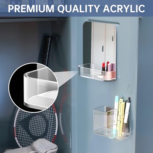 Magnetic Locker Organizer Kit with Mirror & Pen Holder