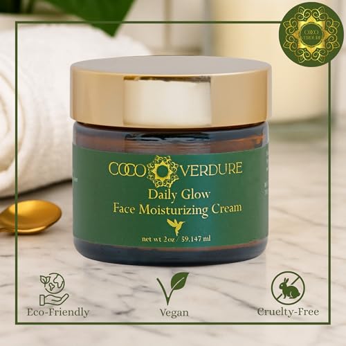 Daily Glow Face Moisturizing Cream - Ultra Hydrating Facial Moisturizer with Vitamin E, Jojoba Oil & African Shea Butter. Lightweight, Nutrient Rich Formula for Dry, Sensitive Skin. 2oz