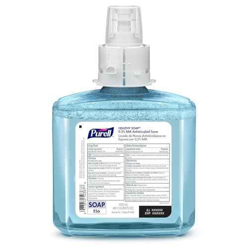 PURELL Brand HEALTHY SOAP 0.5% BAK Antimicrobial Foam, Lightly Fragranced, 1200 mL Refill for PURELL ES6 Automatic Soap Dispenser (Pack of 2) - 6480-02 - Manufactured by GOJO, Inc.