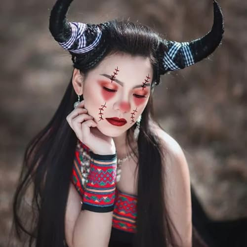 Halloween Temporary Face Tattoo Stickers - 10 Sheets