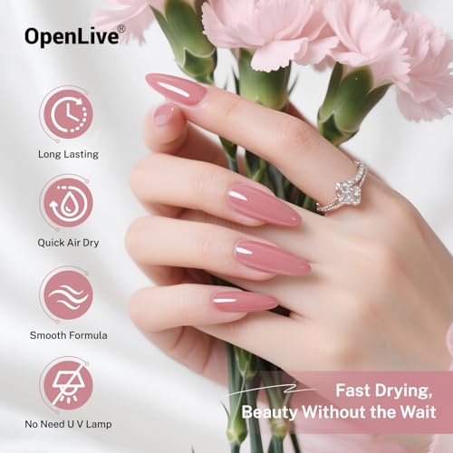 OpenLive Dusty Rose Light Pink Nail Polish – Long Lasting, Quick Dry 16.5ml