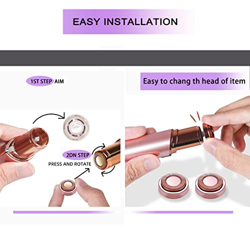 Facial Hair Remover Replacement Heads for Finishing Touch Flawless Gen 1 - 4 Pcs Rose Gold