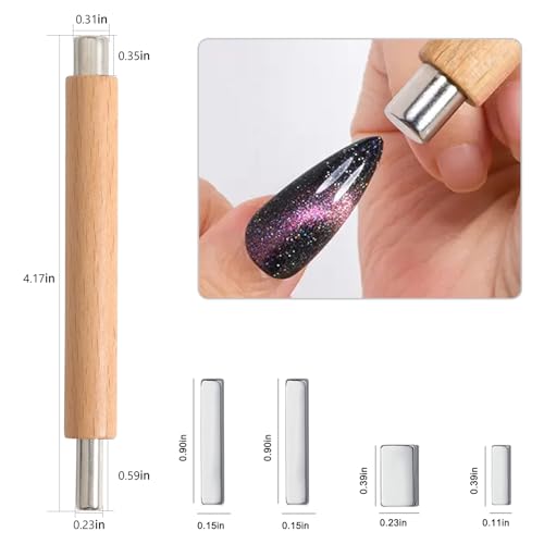 5pcs Cat Eye Nail Magnet Set - Double-Ended Tool for Stunning Designs