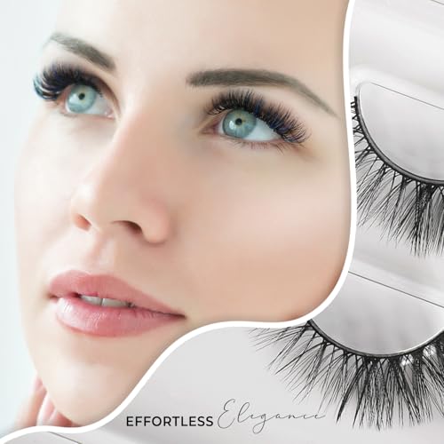 Profusion Cosmetics Colourspell 2 Pair Faux Mink False Eyelashes - Lightweight & Natural-Looking Wispy Eyelashes, Flexible Band for Comfortable, All-Day Wear, Vegan and Cruelty Free Makeup