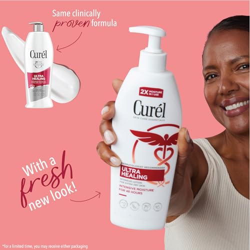 Curél Ultra Healing Hand and Body Lotion, Dry Skin Moisturizer with Advanced Ceramide Complex and Extra-strength Hydrating Agents, for Extra-Dry, Tight Skin, 13 Ounce (3 Pack)