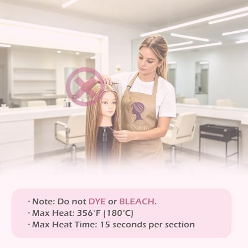 Blonde 80% Real Hair Mannequin Head 26-28" with Clamp