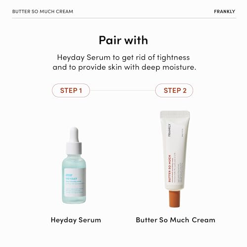 FRANKLY Butter So Much Cream - Intense Moisturizing | Face Moisturizer | 20% Vegan Butter & Plant Oils | 5% Murumuru Butter & 6.3% Jojoba | For Dry & Sensitive Skin | - 1.01 fl. Oz.