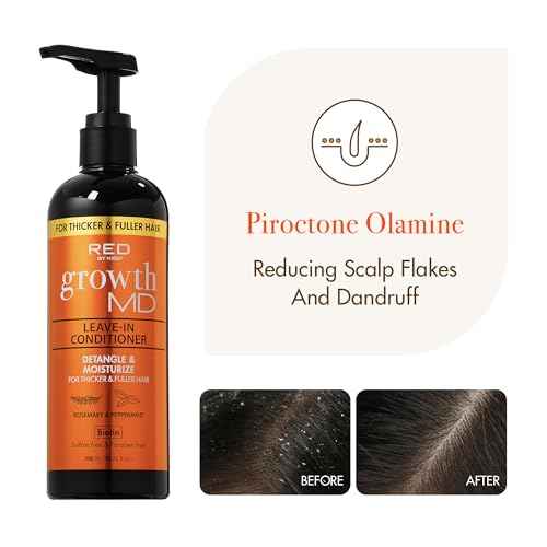 Red by Kiss Growth MD Leave-In Conditioner, Detangle Moisturize & Strengthen, 5X Menthol Biotin, Panthenol & Niacinamide for Thicker, Fuller Hair, Vegan Formula & Cruelty Free, 10 oz