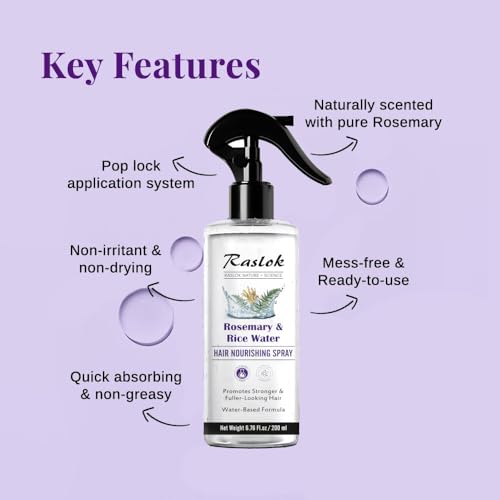 Rosemary & Rice Water Hair Spray – Lightweight, Non-Greasy 200ml