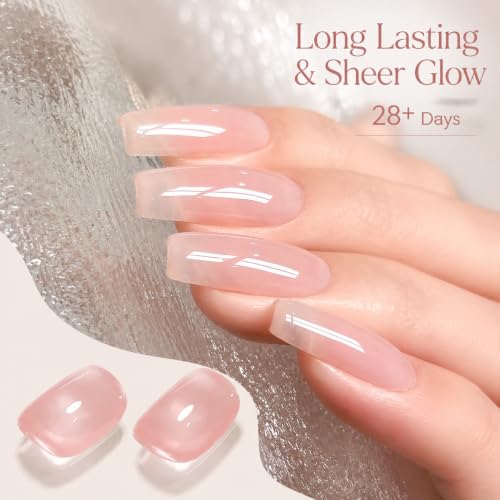 AZUREBEAUTY Nude Pink Jelly Gel Nail Polish 18ml