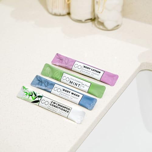 Go Essentials Travel Size Body Wash Packets ? Single Use amenity for Women & Men. TSA Travel Size Toiletries
