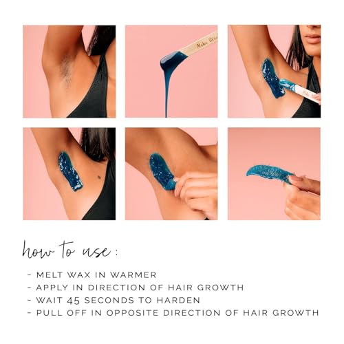 KoluaWax Hard Wax Beads for Hair Removal ? Coarse Hair Formula ? Face, Brazilian, Underarms, Back Chest, Bikini Waxing ? Sea Salt & Surf, 1lb Refill for Wax Warmers & 10 Large Applicator Sticks 2 Pack