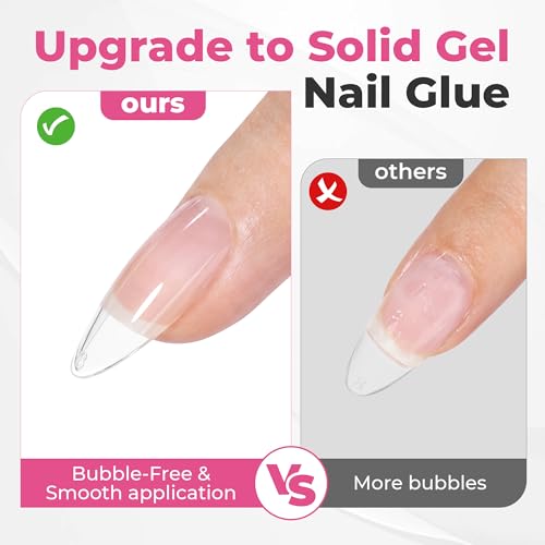 UNA GELLA Solid Gel Nail Glue - 25g, UV Lamp Cured, Strong Adhesive for Nail Tips