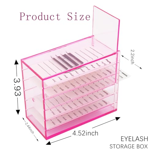 5-Layer Clear Acrylic Eyelash Organizer & Storage Box
