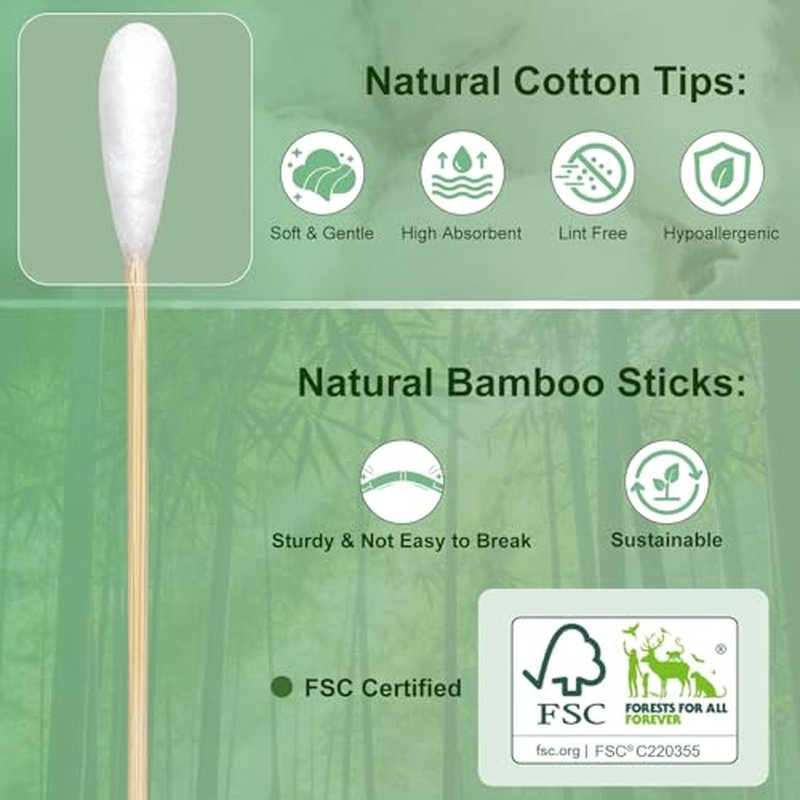 Eyxformula 400 Pcs Long Cotton Swabs for Dogs - 6 Inch Pet Ear Cleaning