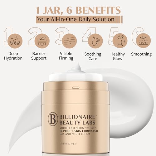 Collagen Booster Peptide Face Cream w Hyaluronic Acid ? Peptide Face Moisturizer for Women, Hydrating, Non-Greasy, for Firming, Smoothing, Younger-Looking Skin, Fragrance-Free