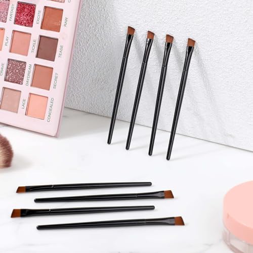 50Pcs Angled Eyebrow Brush Set - Professional Flat Brow & Makeup Applicator
