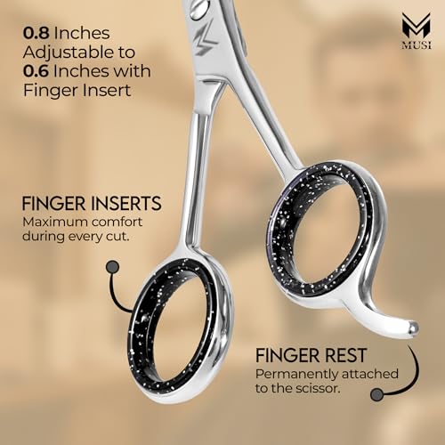 MUSI 6.5" Professional Hair Cutting Scissors – Stainless Steel Barber Shears