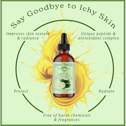 8oz Cucumber Seed Oil, 100% Pure and Natural, Cold-pressed, Unrefined, Moisturizer for Skin and Hair - Includes Pump & Flip Cap