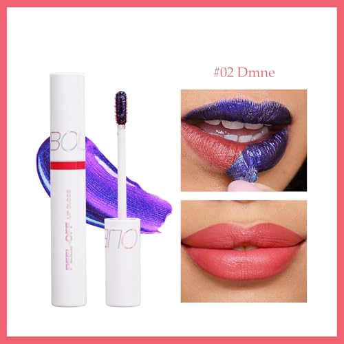 Peel Off Lip Stain-Matte Lip Tint, Long Lasting & Waterproof Tattoo Lip Color, Transfer-Proof, Smudge-Proof, Highly Pigmented Peelable Lip Color for Women
