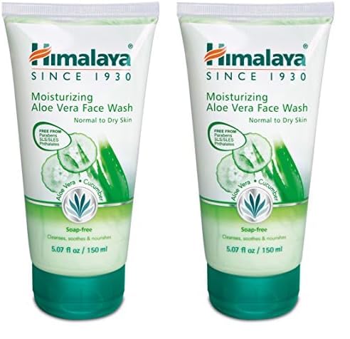 Himalaya Moisturizing Aloe Vera Face Wash for Smooth, Clean, Hydrated & Soft Skin, 5.07 oz (Pack of 2)