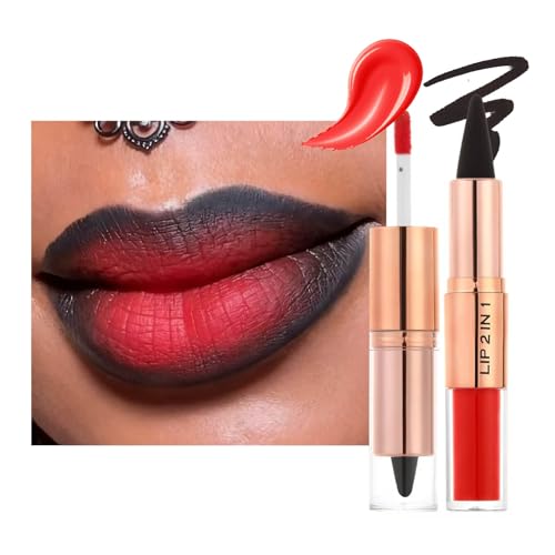 Black Lip Liner and Liquid Lipstick Set - 2-in-1 Matte Combo