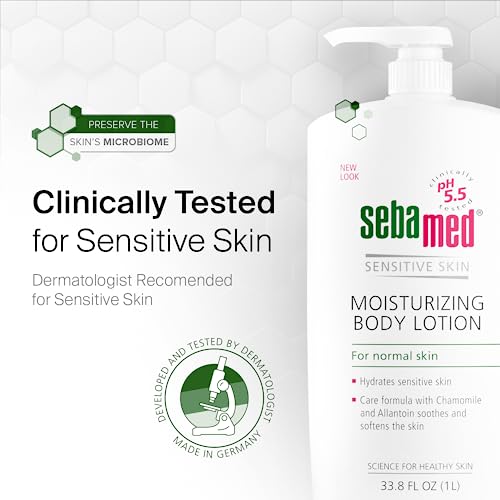 SEBAMED Moisturizing Body lotion pH 5.5 for Sensitive Skin Hypoallergenic Dermatologist Recommended Hydrating Moisturizer 33.8 Fluid Ounces (1 Liter)