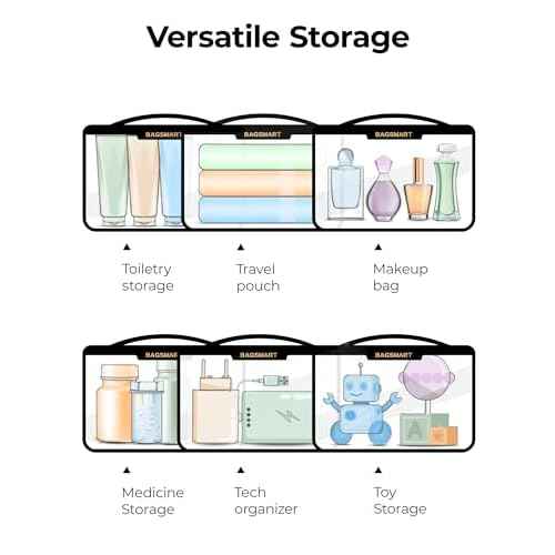 BAGSMART TSA Approved Toiletry Bag, Clear Travel Toiletry Bag, Makeup Cosmetic Pouch Bag for Women Quart Size Compliant Bag Organizer for Travel Essentials (Grey Pack of 1)