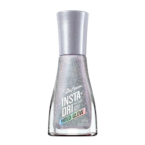 Sally Hansen Insta-Dri® Holo-Glow, Euphoric, Quick Dry, Long Lasting, Streak-Free Shine, Silver Nail Polish